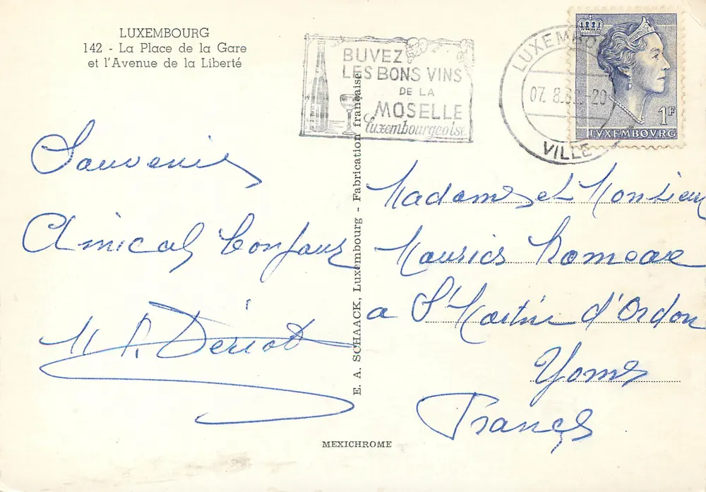 Luxemburg — Place de la Gare und Avenue de la Liberté — Mexichrome - Rückseite