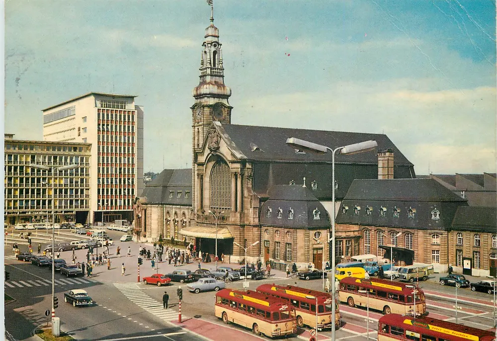 Estação Central e Edifício do C.F.L. — Luxemburgo — editor Les Bonnes Fières Luxembourgeoises, n° 14 - Frente