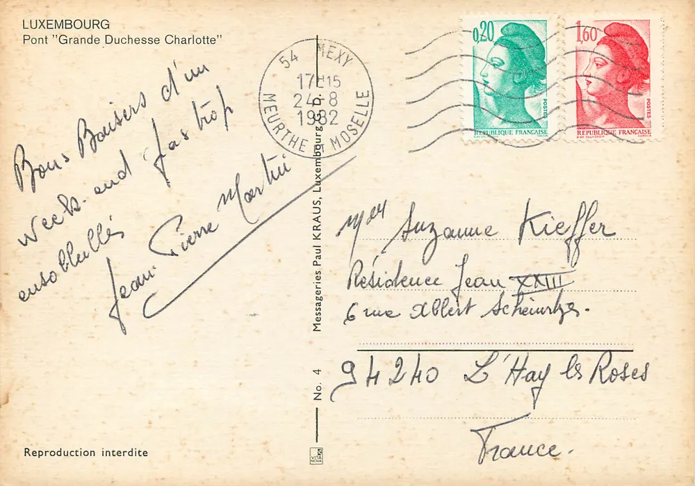 Pont 'Grande-Duchesse Charlotte' — Luxembourg — éditeur Messageries Paul Kraus, n°4 - Verso