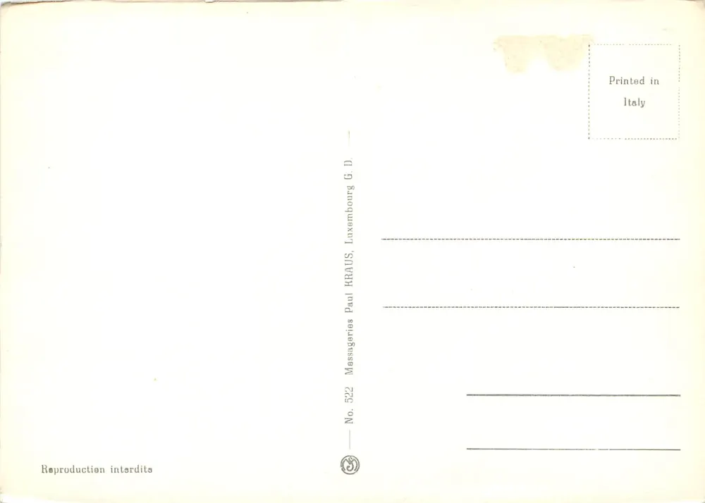 Die Wappen der 12 Kantone des GRAND-DUCHY OF LUXEMBOURG — Messageries Paul RRAUDS, Nr. 522 - Rückseite