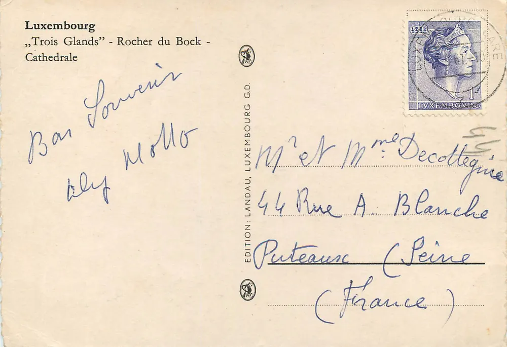 Luxembourg — Château de Luxembourg, Rocher du Bock, Cathédrale — Édition Landau - Verso