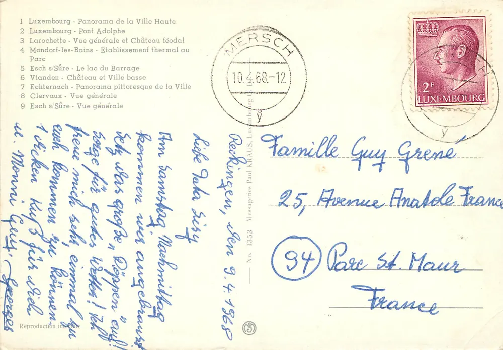 Panorama de la Ville Haute — Luxembourgeois — Souvenir du Luxembourg - Verso