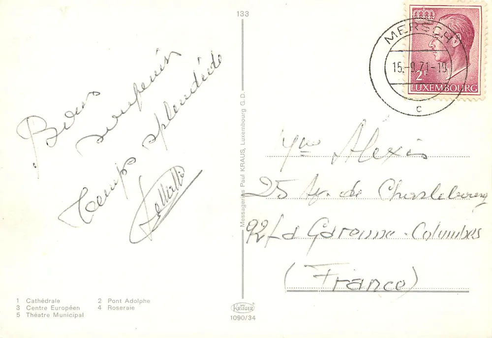 Luxembourg — City of Roses — Krüger 1090/34 - Back