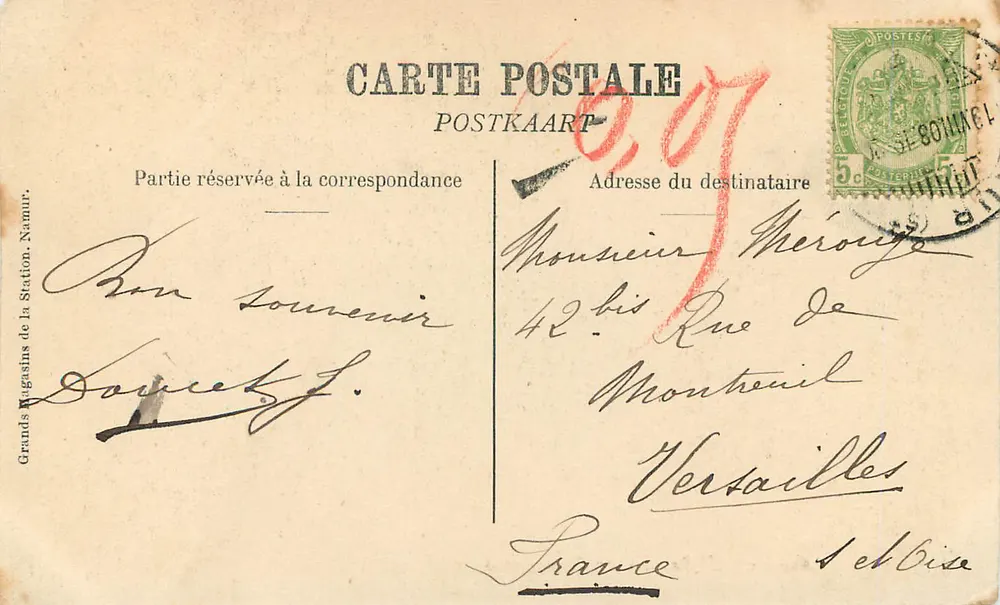 Namur. A Avenida do Príncipe Albert — Grands Magasins de la Station, editora - Verso