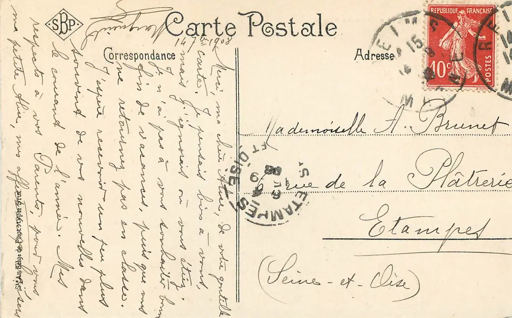 Ostende — Le Nouveau Bassin — S.B.P. Nr. 3 - Rückseite