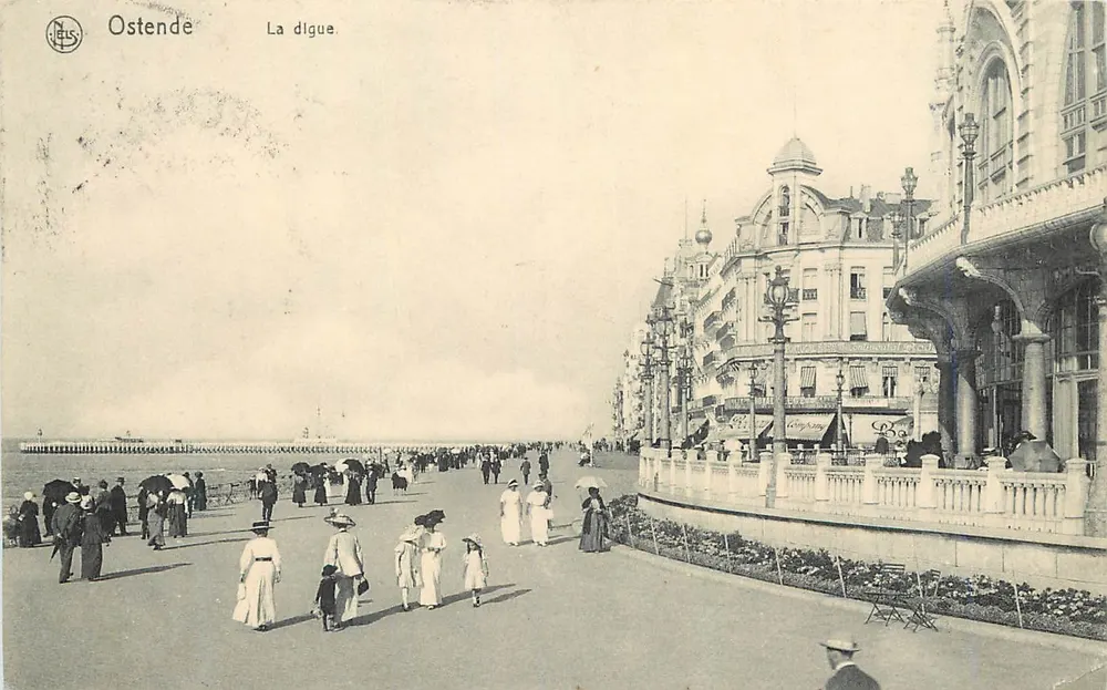 Ostende — A dique — Ed. Iels, Bruxelas, Série 13, No. 45 - Frente