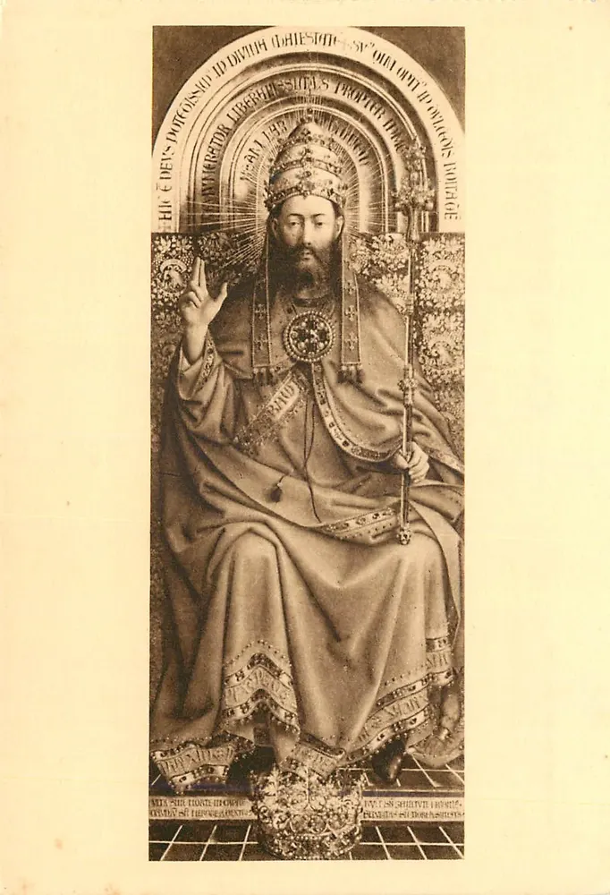 O Pai Eterno — Hubert e Jan van Eyck — G. Hamacher, Bruxelas - Frente