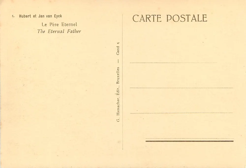 O Pai Eterno — Hubert e Jan van Eyck — G. Hamacher, Bruxelas - Verso