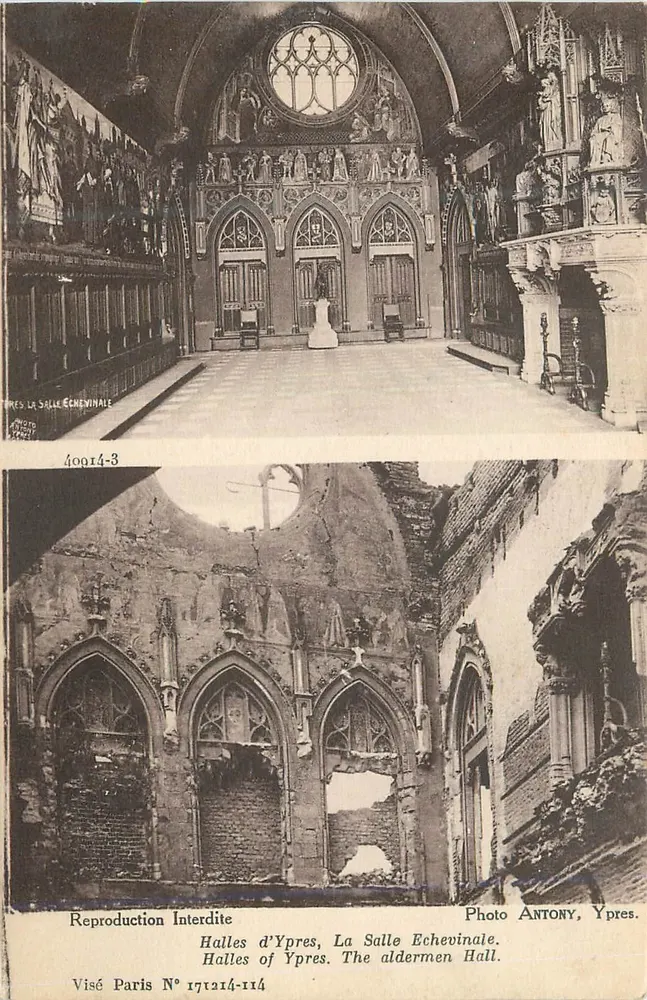 Hallen von Ypres, Die Bürgermeisterhalle — Photo Antony, Ypres — N° 40914-3 - Vorderseite