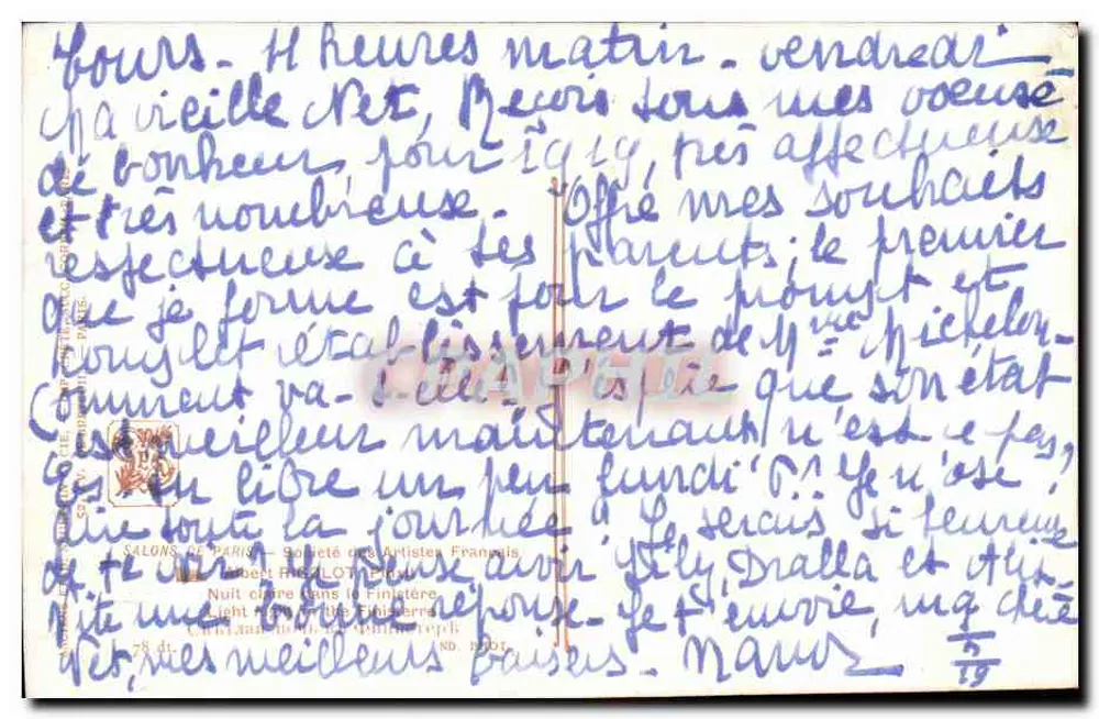 Flusslandschaft bei Sonnenaufgang — Verlag: SALONS DE PARIS — Nr. 88 - Rückseite