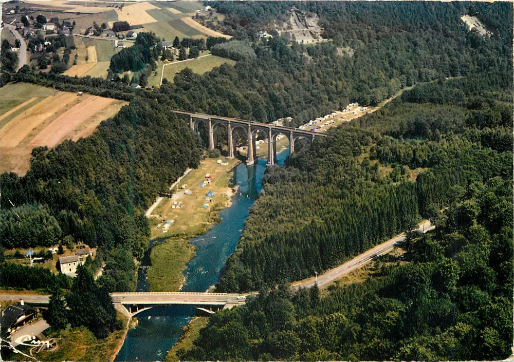 Herbeumont-sur-Semois — Vista aérea — Os pontes — CIMCROME - Frente
