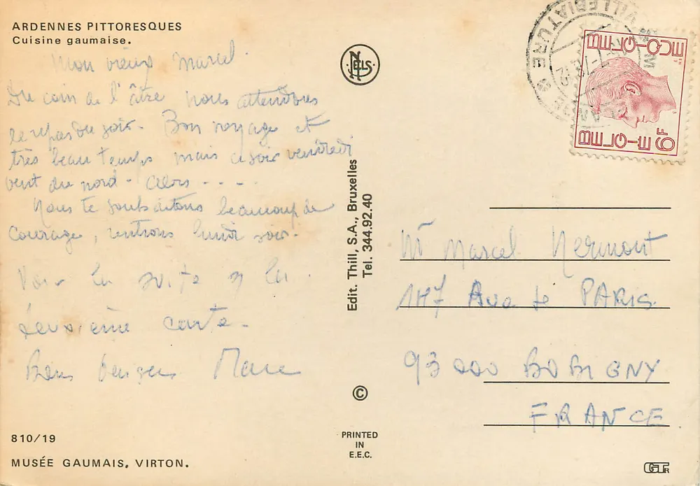 Gaumais-Küche — pittoreske Ardennen — Edit. Thill, S.A., Brüssel - Rückseite