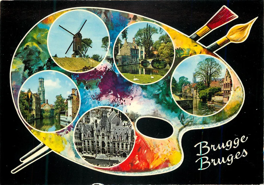 Bruges — artistic palette view — publisher Krieger n°923/34 - Front
