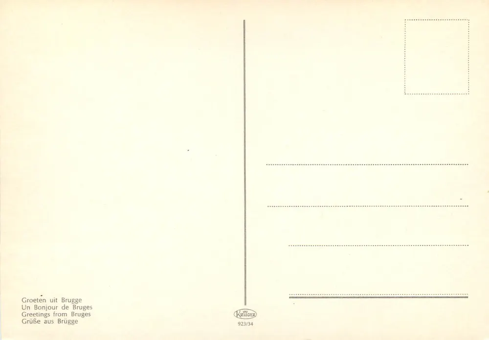 Bruges — artistic palette view — publisher Krieger n°923/34 - Back