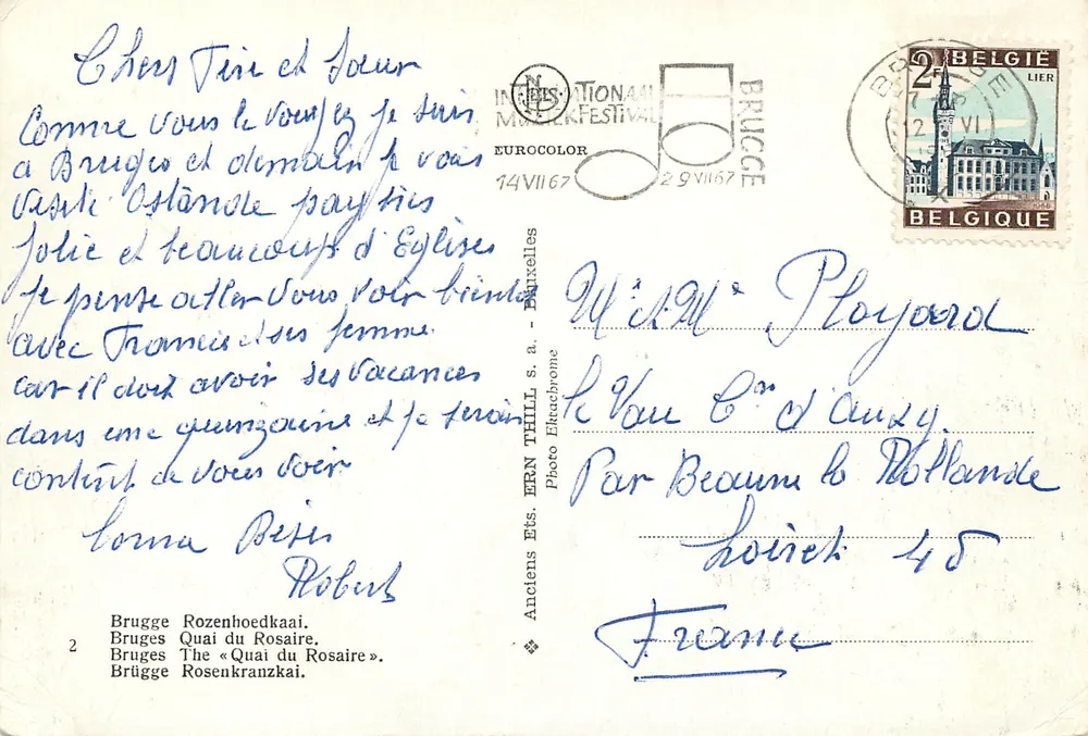 Bruges — Quai do Rosário — ERN THILL s.a. - Bruxelas - Verso