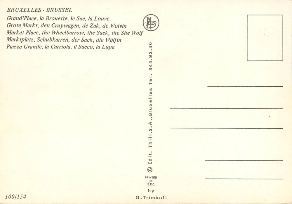 Königsplatz - Brüssel — Thill, S.A. n° 100/154 - Rückseite