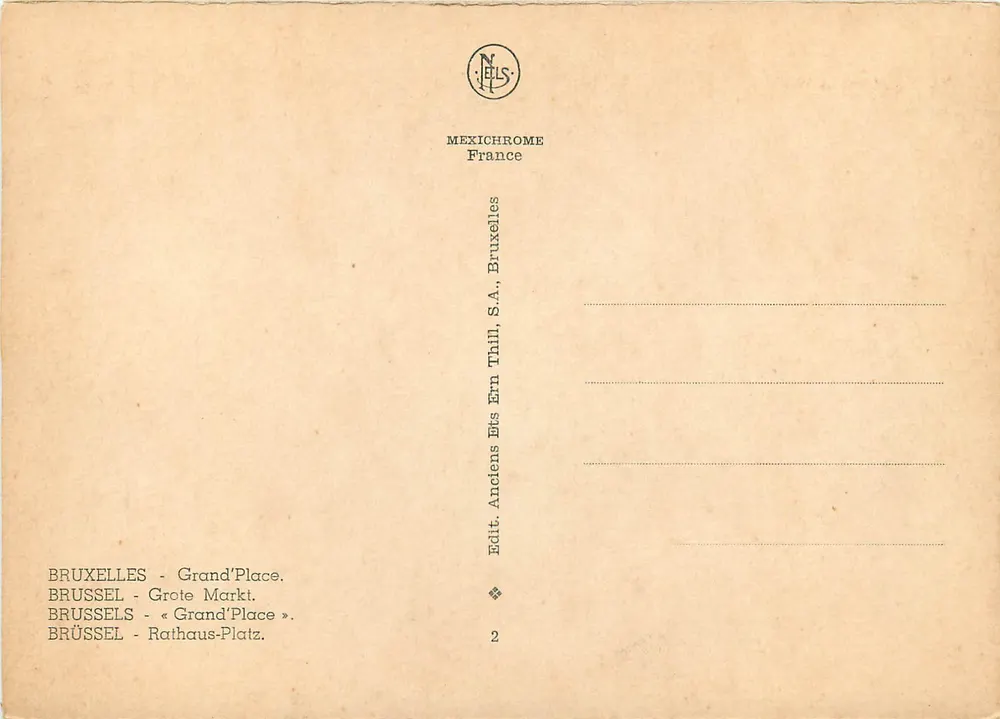 Bruxelas - Grand'Place — editor MEXICHROME France, n°2 - Verso