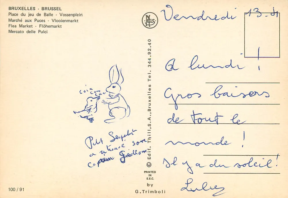 Marché aux Puces - Vossenplein — Bruxelles — éditeur G. Trimboli, n° 100/91 - Verso