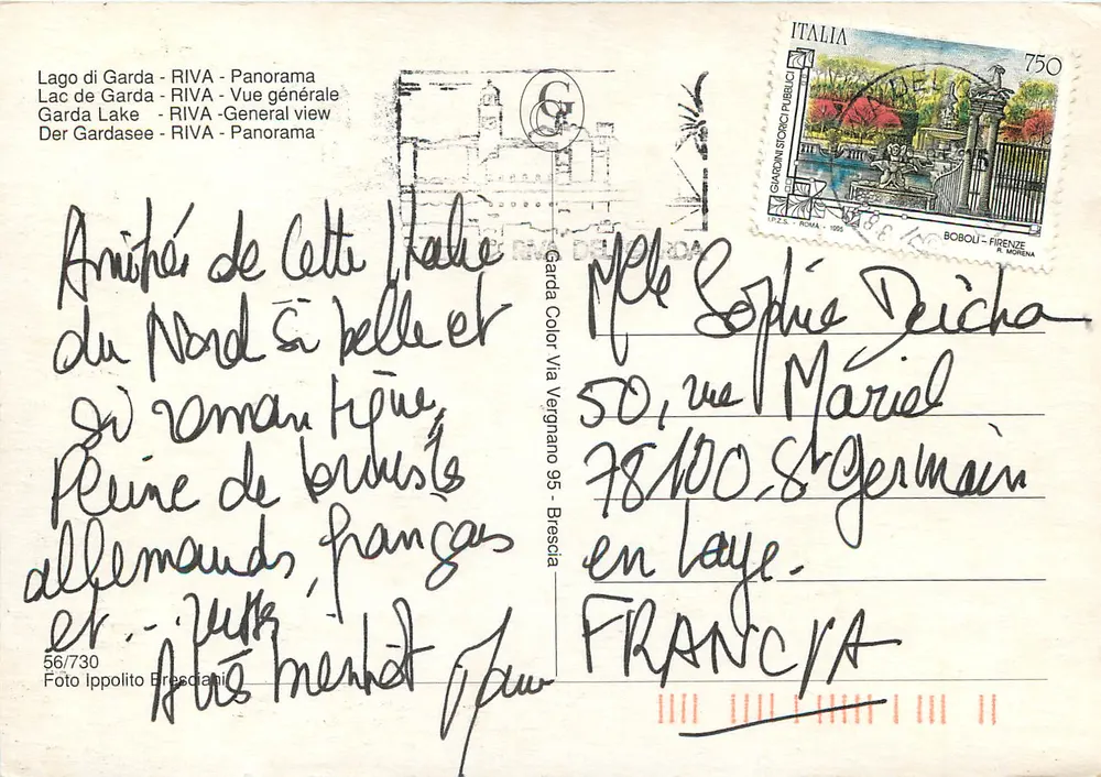 Lago di Garda - RIVA - Panorama — Editor Ippolito Bresciani, n° 56/730 - Verso
