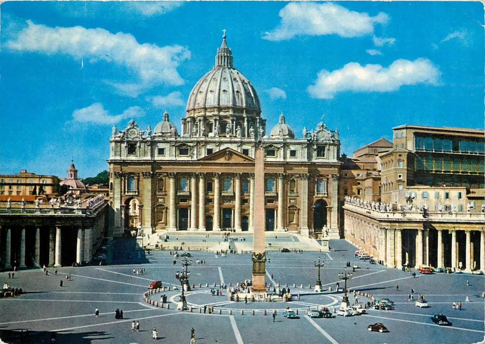 Praça São Pedro — Vaticano — Fotocromia Kodak Terni n°226 - Frente