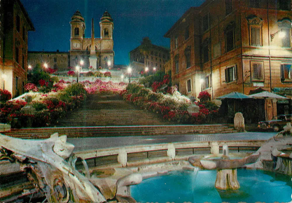 Rome de nuit — Église de la Trinità dei Monti — Kodak Ektachrome - Recto