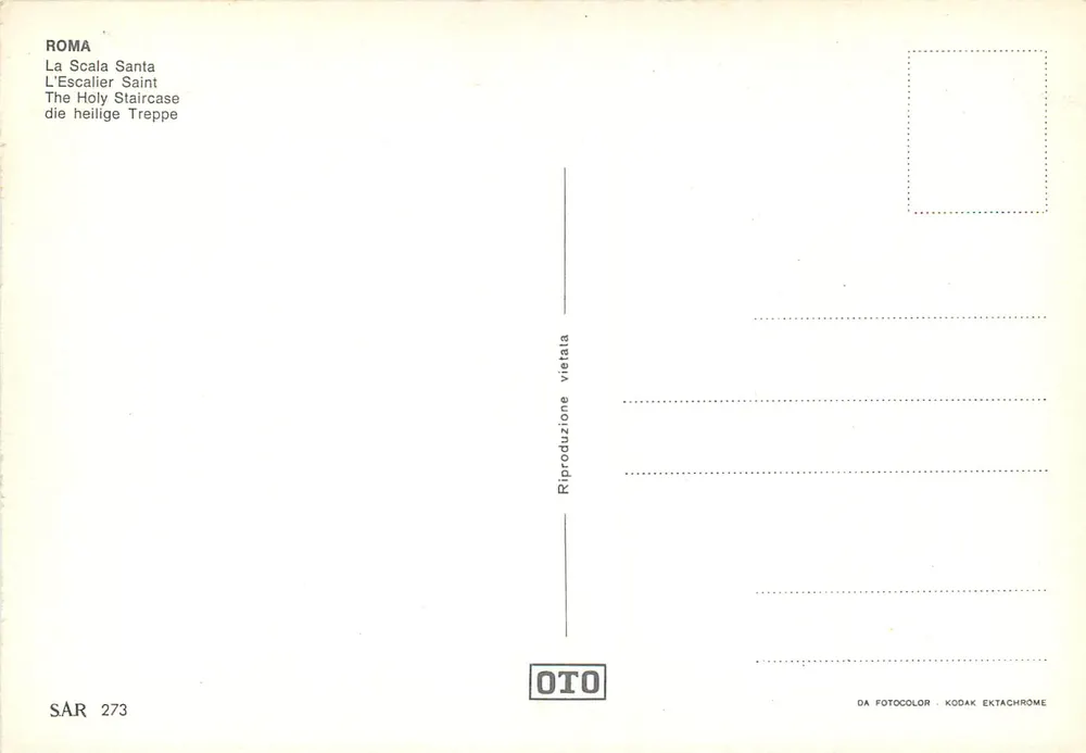A Scala Santa — A Escada Santa — A Escada Sagrada — OTO SAR 273 - Verso