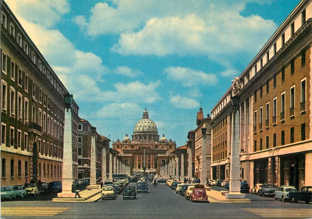 Roma — Via della Conciliazione e a basílica de São Pedro — Fotocolor Kodak Ektachrome n°276 - Frente
