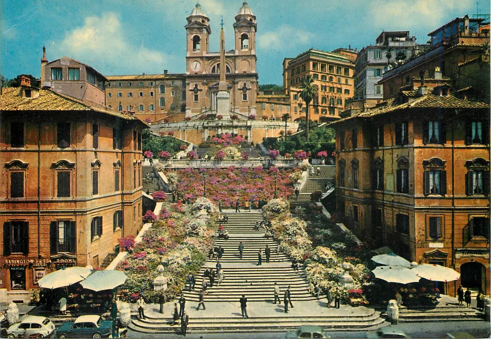 Piazza di Spagna — Trinità dei Monti — Farbige Kodak Ektachrome-Karte Nr. 258 - Vorderseite