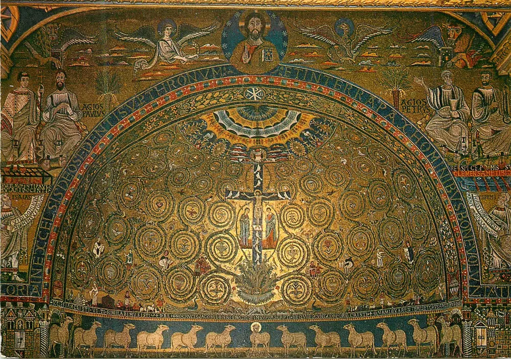 Basilika von Saint Clement in Rom — allgemeiner Blick auf die Apse — Verlag P. Marzari S.R.L. Schio, Nr. 13 - Vorderseite
