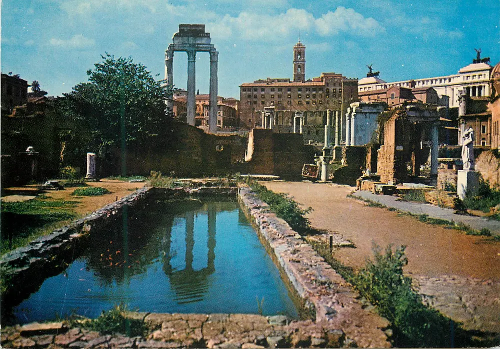 Fórum Romano — Ruínas antigas com pia — FOTORAPIDACOLOR TERNI n°222 - Frente