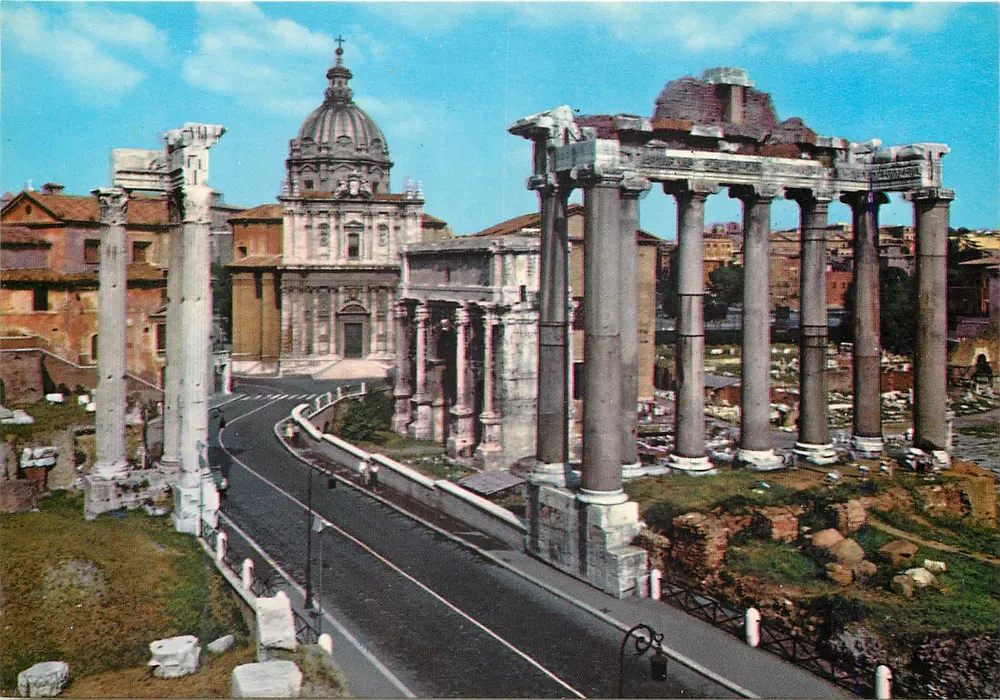 Fórum Romano — Ruínas e Igreja Santa Maria di Loreto — Plurigran Terni n°217 - Frente