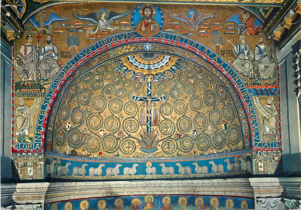 Mosaik der Apse (12. Jahrhundert) — Kirche Saint-Clément — Verlag E. Richter, Nr. 19 - Vorderseite