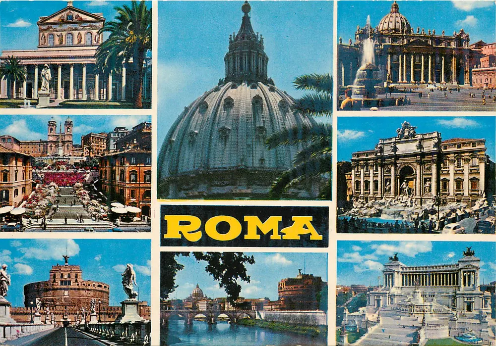 Roma — collage de monumentos — Multigraf Terni - Frente