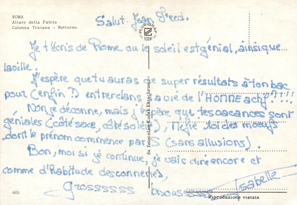 Altare della Patria — Colonna Traiana — Notturono — Plurigraf Terni n°605 - Verso