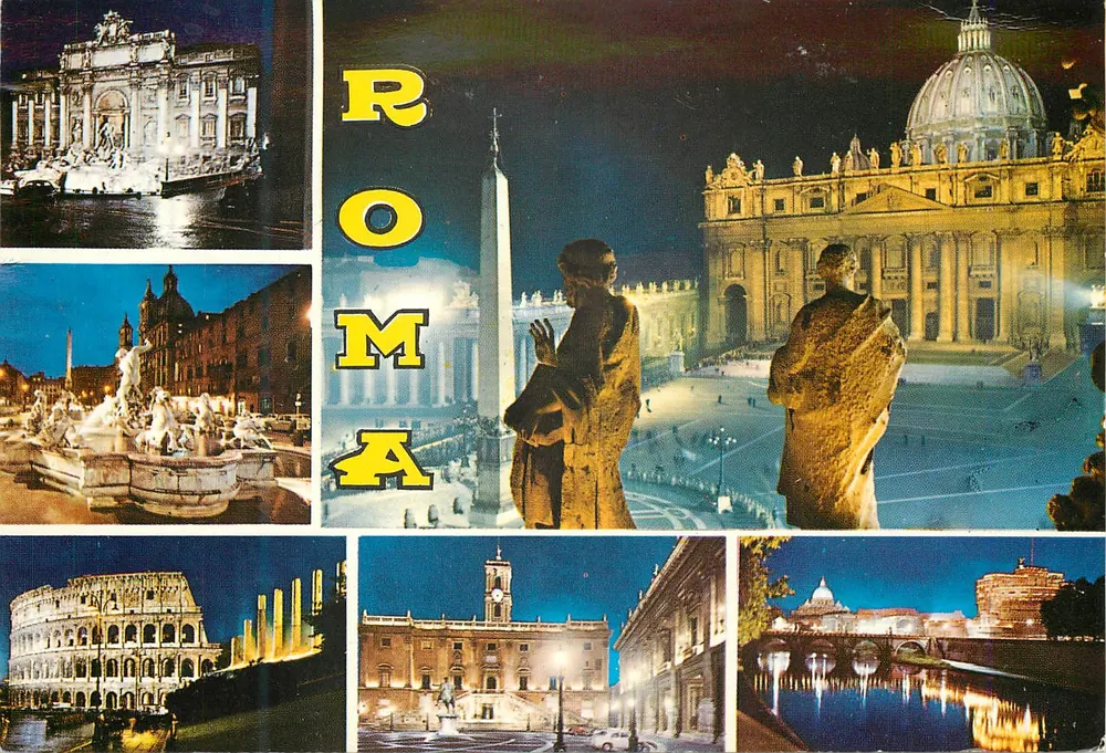 Roma — vista noturna dos monumentos — Plurigrave Terni n°480 - Frente