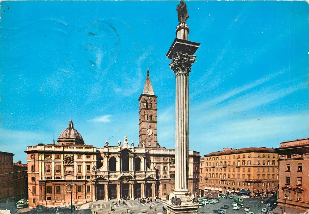 Piazza del Popolo — Coluna de Trajano e Basílica de Santa Maria Maggiore — editor P. Marzari & R.L.-Schio, n°3 - Frente