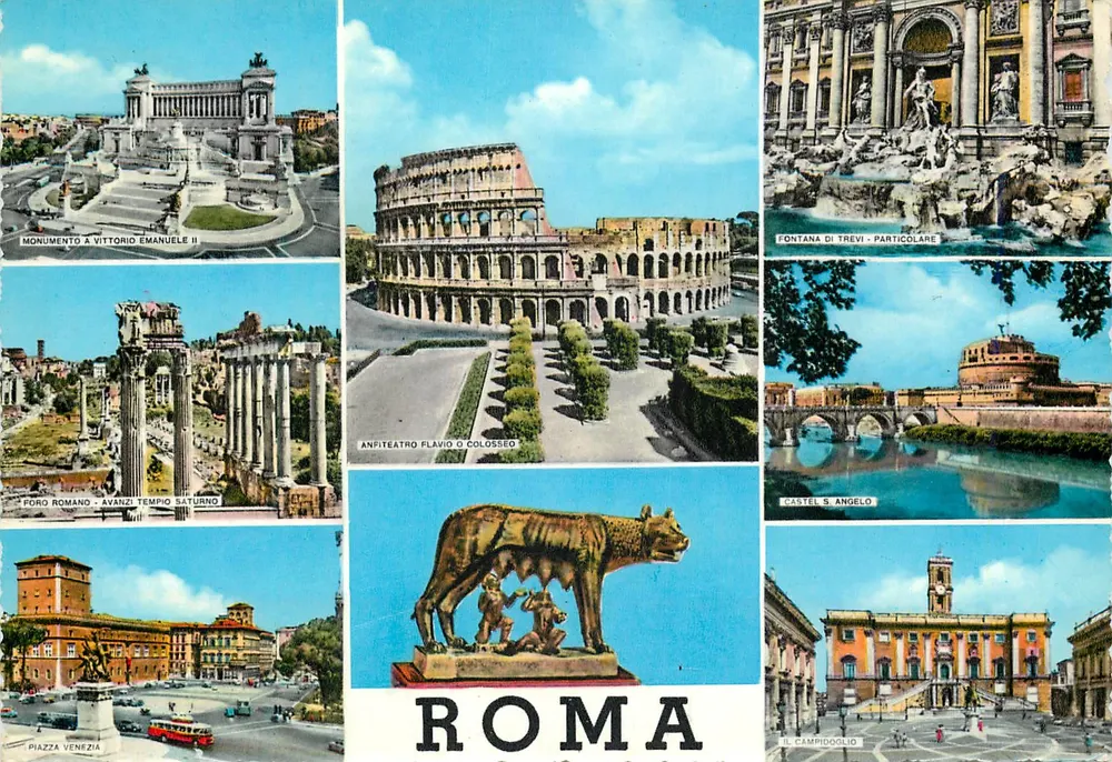 Roma — vista panorâmica dos monumentos — editor Fotodak, série 1962 - Frente