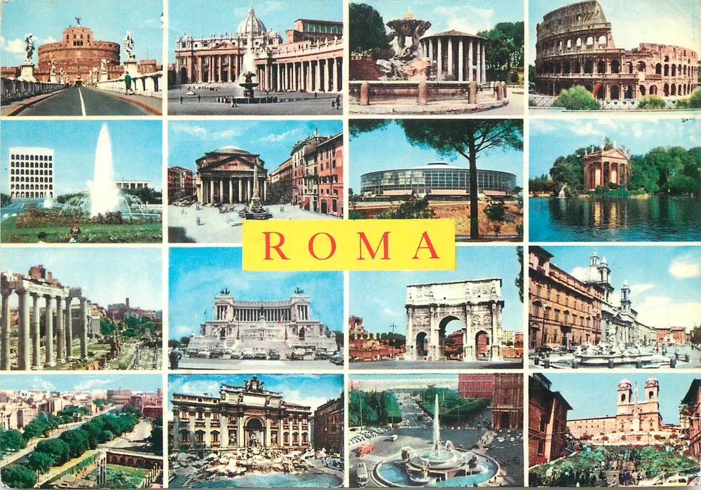 Roma — vista panorâmica dos monumentos — reprodução Kodak Ektachrome - Frente
