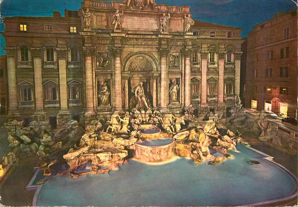 Fonte de Trevi — noite — editor OTTO, n° 33052 - Frente