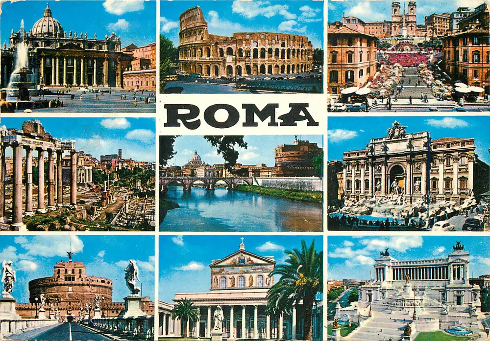 Roma — vista panorâmica dos monumentos — da fotocolor Kodak Ektachrome - Frente