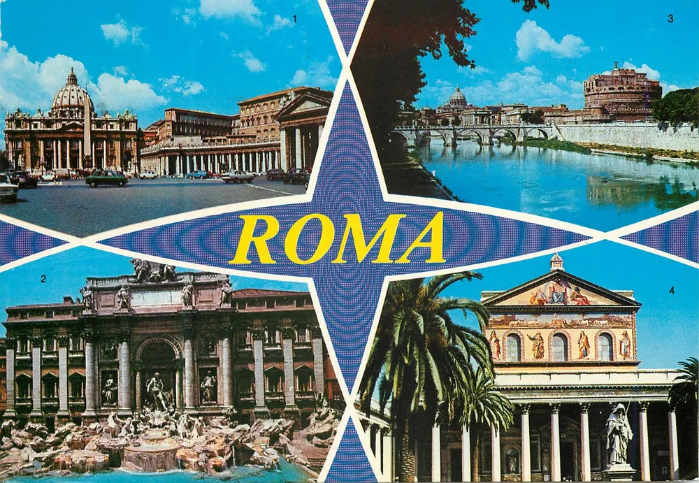 Roma — vista panorâmica — Di Meccolor Kodak Etchchromes - Frente
