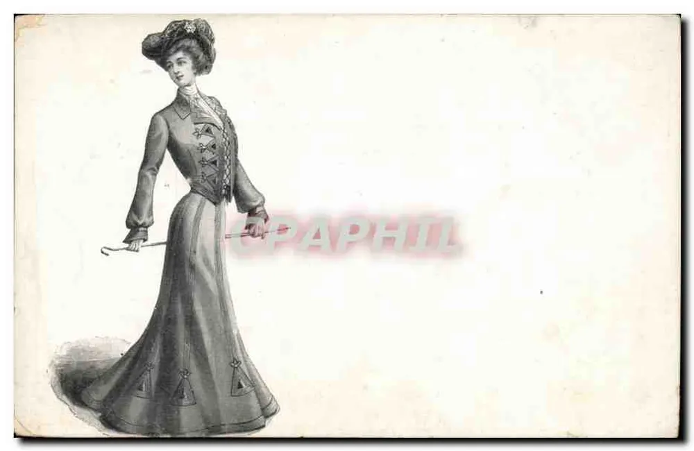 Mulher em vestido elegante — ilustração — editor desconhecido - Frente
