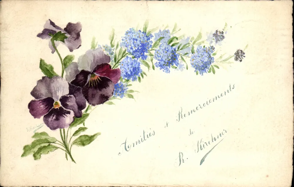 Blumen — Violets und blaue Blumen — R. Kirchner - Vorderseite
