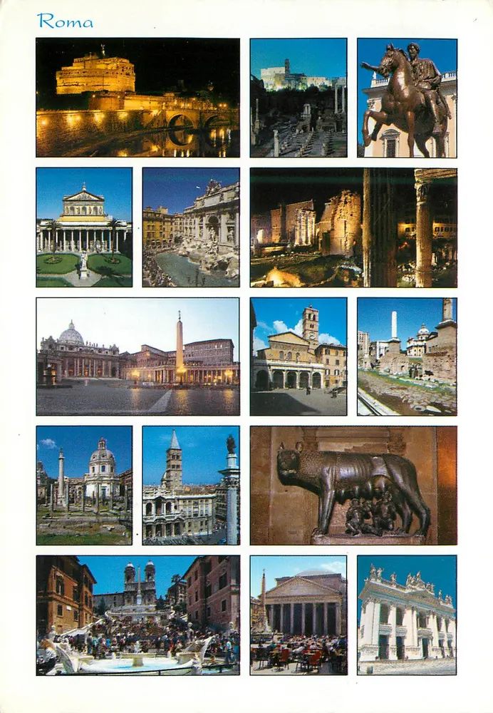 Roma — vista panorâmica dos monumentos — Édiz. Plurigraf - Frente