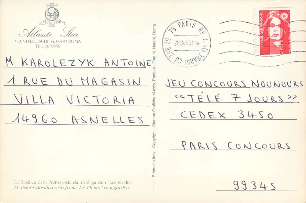 Vista da Basílica de São Pedro em Roma — Atlante Star — n°99345 - Verso