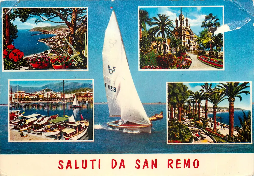 San Remo — Panoramablick und Hafen — Verlag Gieffe, n° 55 - Vorderseite