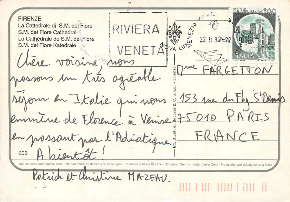 Florença — Catedral de S.M. del Fiore — Ed. Giusti di Becocci & C. s.n.c. - Verso