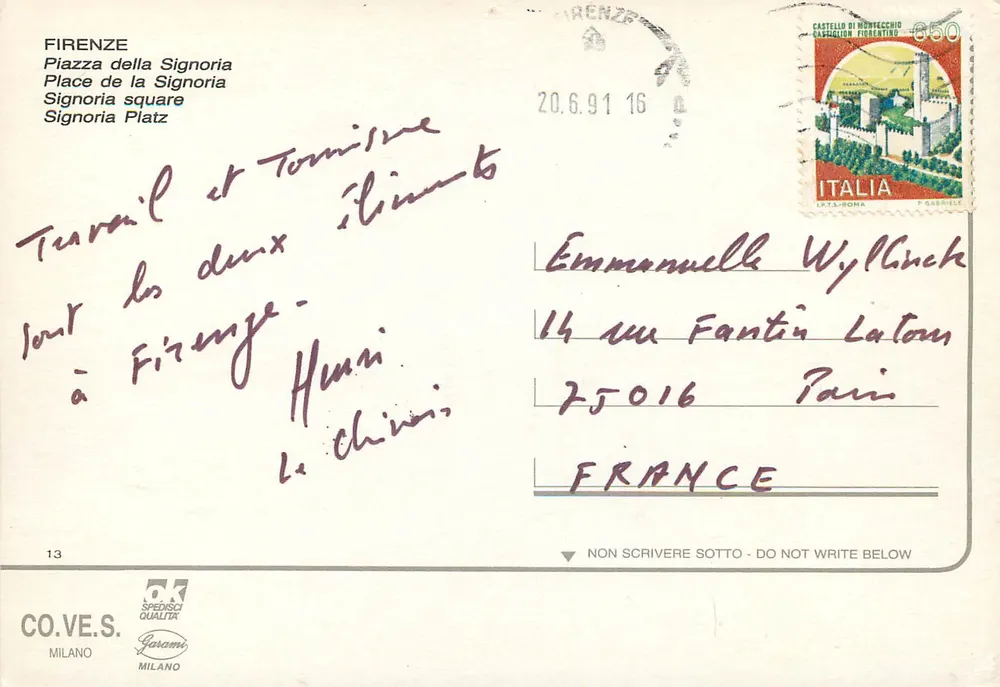 Fontanna Neptuna w Florencji — wydawca CO.VE.S. Mediolan - Rewers