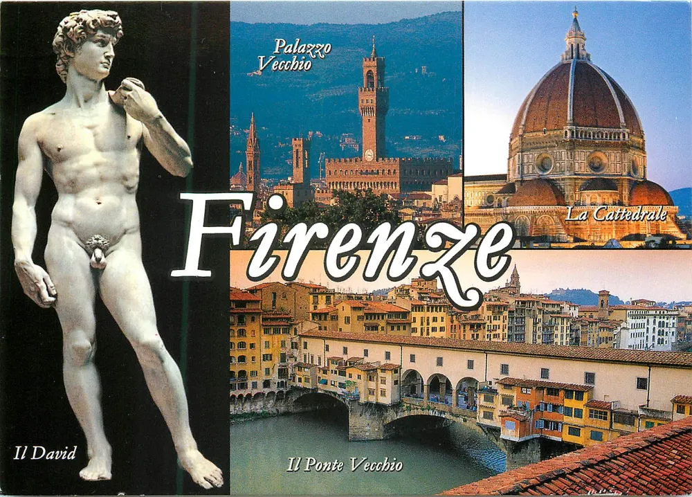David — Palazzo Vecchio — A Catedral — O Ponte Vecchio — Florença - Frente