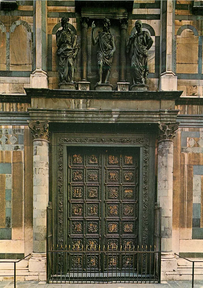 Firenze - Battistero — Porta a Nord (1378-1455) — Lorenzo Ghiberti — editor O.V.E.T. n°192 - Frente